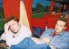 Relaxing on the tour coach